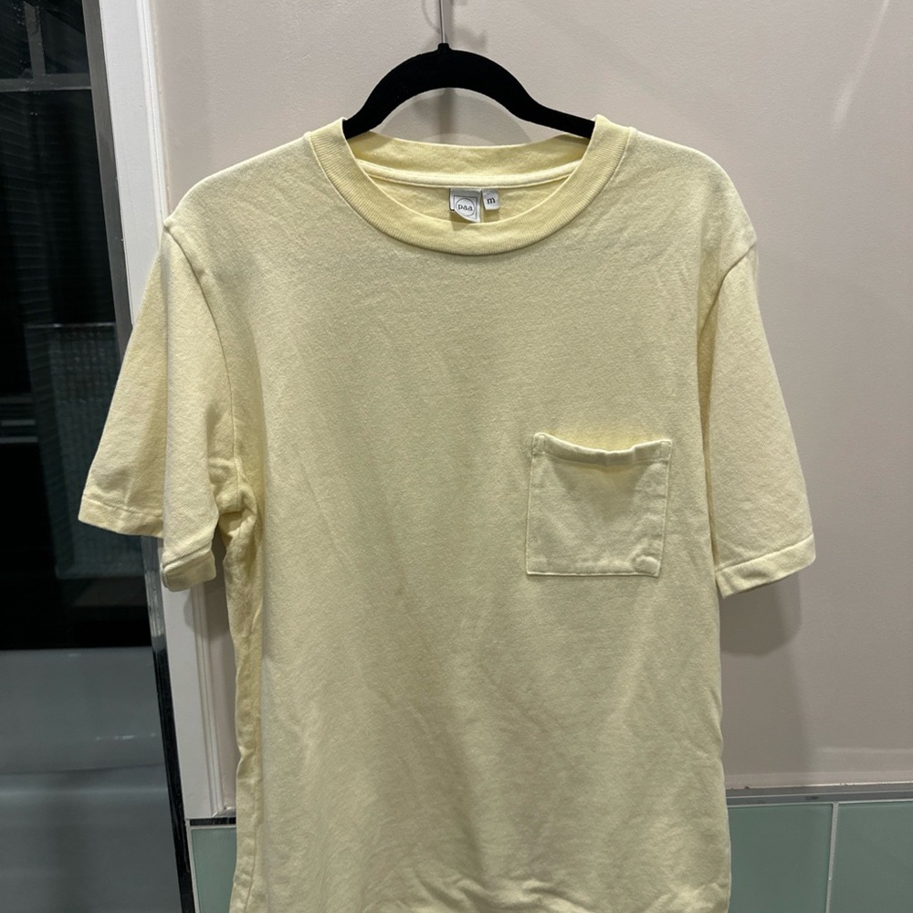PAA Light Yellow Short Sleeve Tee with Pocket